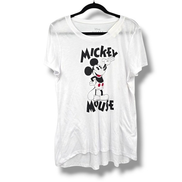 Disney Mickey Mouse Graphic T-Shirt White Short Sleeve‎ Top XL - Picture 1 of 8